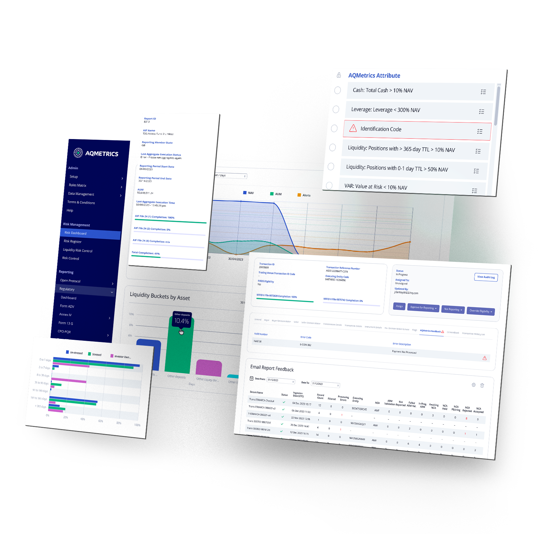 AQMetrics Regulatory Technology Software Screens