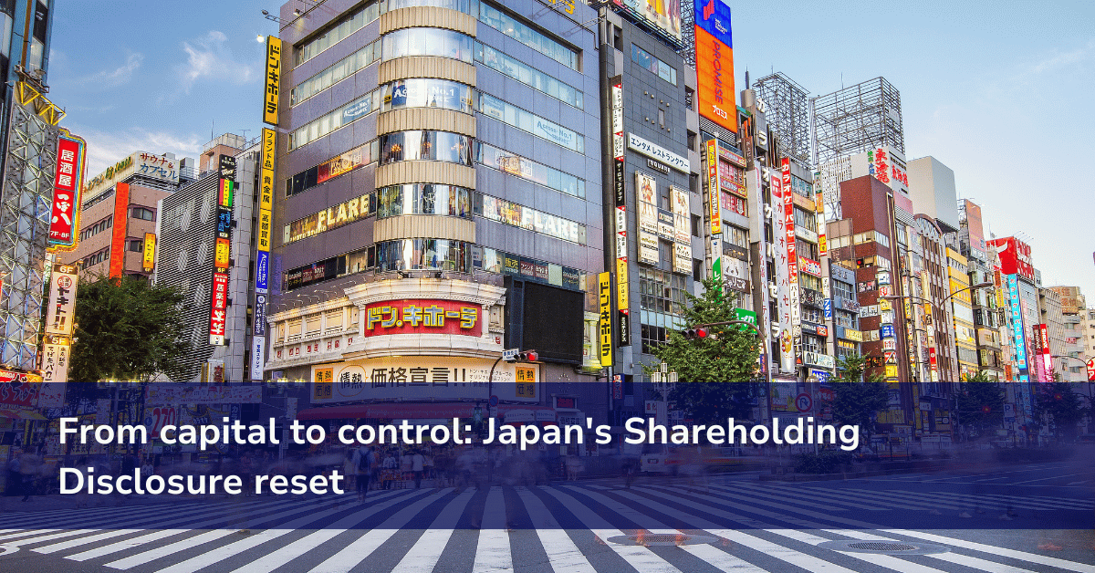 Japan's Shareholding Disclosure reset